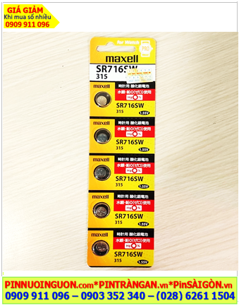 COMBO 01vỉ=5viên Pin đồng hồ 1.55v SIlver Oxide MAXELL PRO SR716SW/315 _Giá chỉ 125.000/vỉ